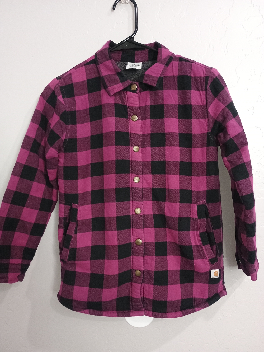 Carhartt Kids' Pink and Black  Button-Up Shirt Jacket
